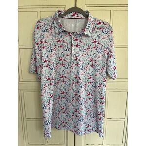 Maelreg size medium polo performance polo shirt paint splatters